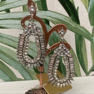 Silver Crystal Dangly Earrings